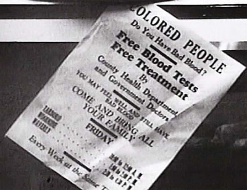 Propaganda que hacía referencia a la “mala sangre” de los pacientes y al tratamiento gratuito que recibirían