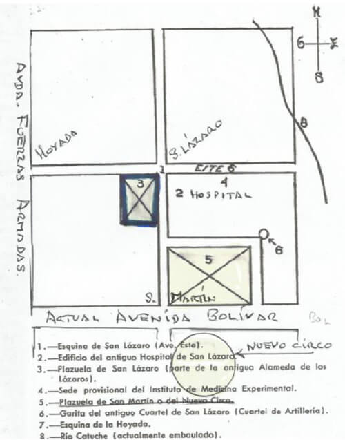 Plano de ubicación del Instituto de Medicina Experimental (Modificado)
