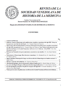 Revista de la Sociedad Venezolana de Historia de la Medicina