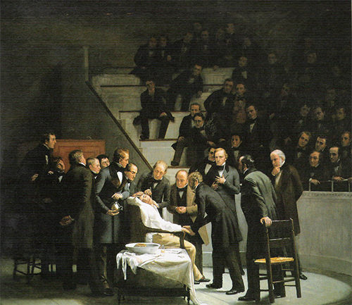 Morton durante su anestesia, 16 de octubre de 1846, Boston EEUU