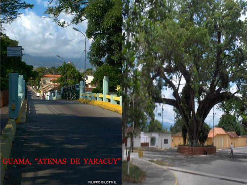 Dos vistas de la población de Guama, Municipio Sucre, YARACUY