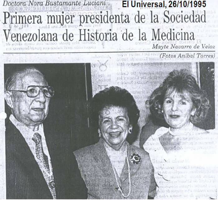 Dr. Tulio López Ramírez, Dra. Nora Bustamante Luciani y Sra.
Magaly Fortique Bustamante (hija)