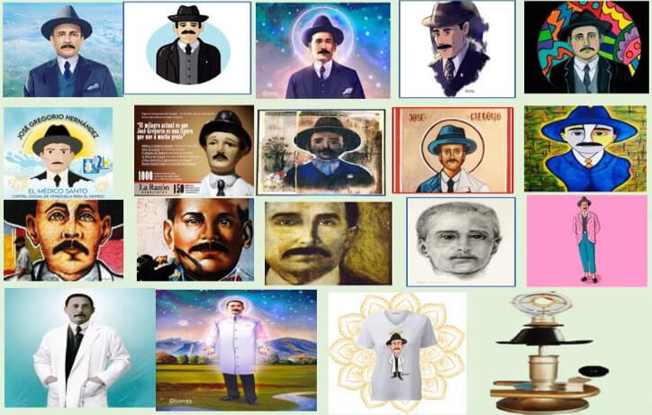 Figura 4. Ejemplos de retratos informales del Beato José Gregorio Henández. Fotografías de Google Venezuela.