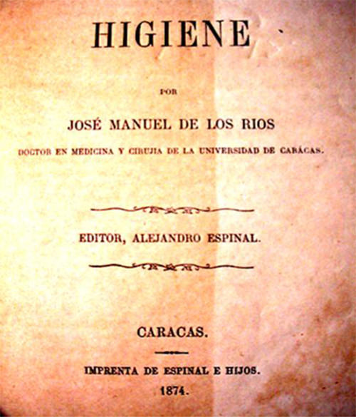 Fig. 2. “Higiene” Autor Dr. José M de los Ríos Primera edición 1874