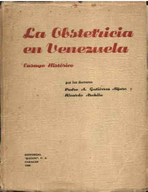 Fig 4, Caratula del libro Historia de la Obstetricia enVenezuela. Reseña histórica