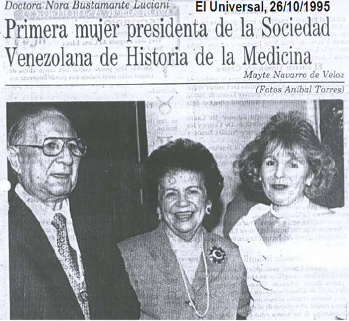 Dr. Tulio López Ramírez, Dra. Nora Bustamante Luciani y Sra. Magaly Fortique Bustamante (hija)