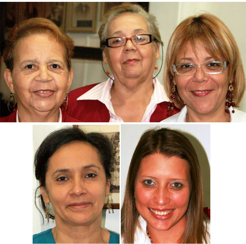 Fig 8. Personal administrativo: De izq a der: Laura González, Griselda González, Janet López, Beatriz Ramírez y Leydimar Zacagnino