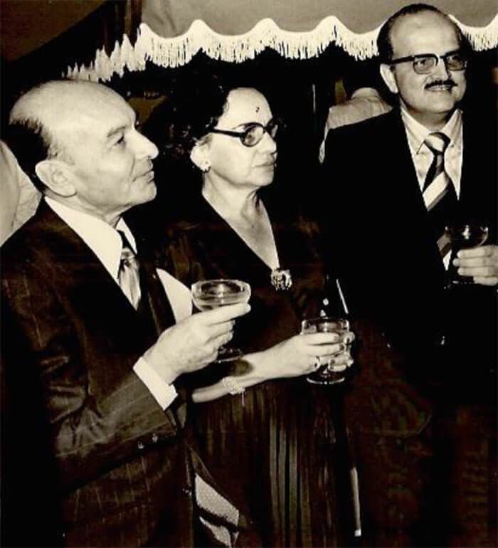 Fig 5. El Dr. Baroni en compañía de su esposa y del Dr. Molina Martí