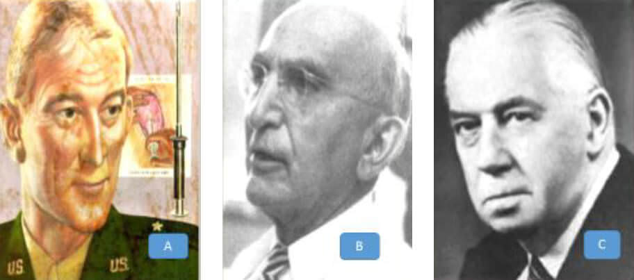 Fig. 4 A. Dr. Eliot Carr Cutler, practicó primera valvulotomía mitral transventricular, asistido por le Dr. Samuel Albert Levine, cardiólogo (B). C. Sir Herry Souttar, introdujo técnica digital de ampliación del orificio mitra estenótico, 1925.