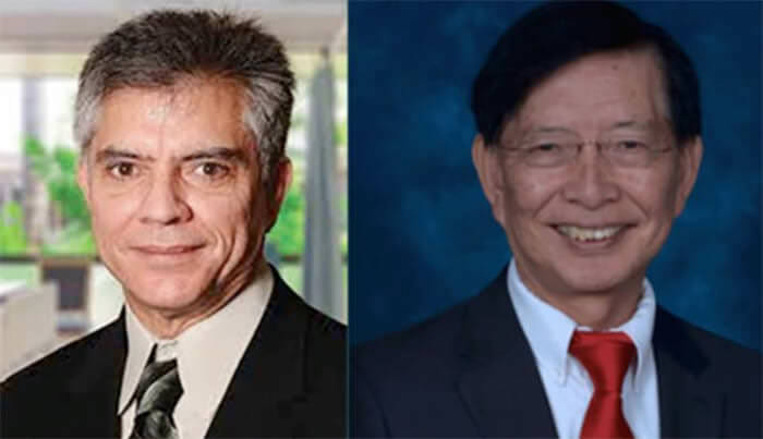 Fig 8. Los doctores Ricardo Carrau (izq.) yHae Dong Jho (der.), otorrinolaringólogo y neurocirujano respectivamente, formaron un equipo interdisciplinario de cirugía endoscópica de base del cráneo, en el centro médico de la Universidad de Pittsburgh.