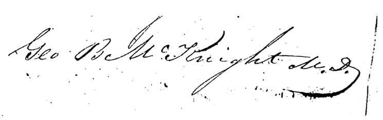 Figura 19. Firma del Dr. George B. McKnight (Ampliación de la Figura 18)