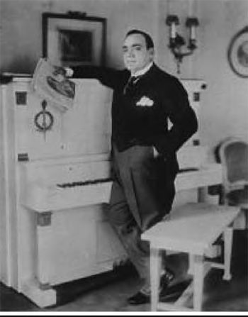 Figura 6. Caruso y su piano.